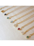 Daisy London pendant necklace garnet birthstone, imported from the UK