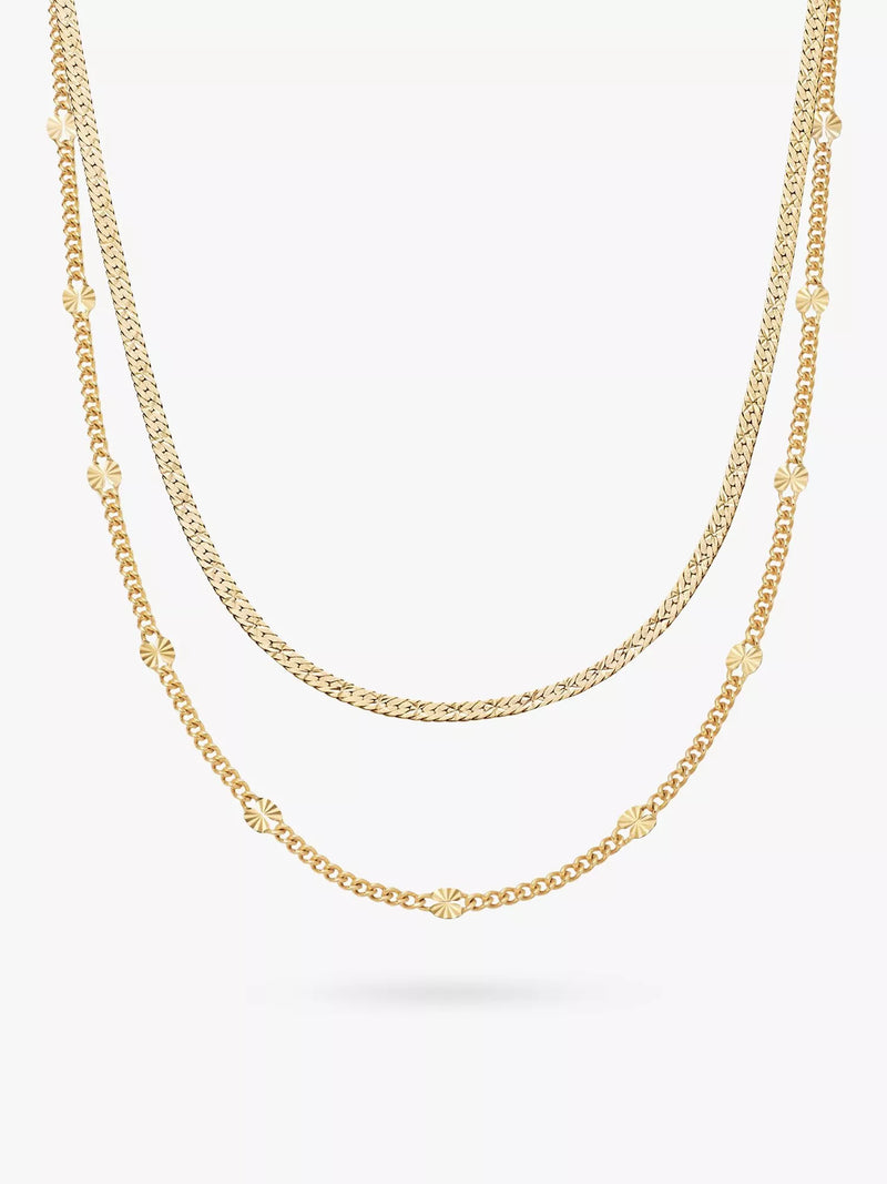 Daisy London gold sunburst engraved chain necklace, imported from the UK