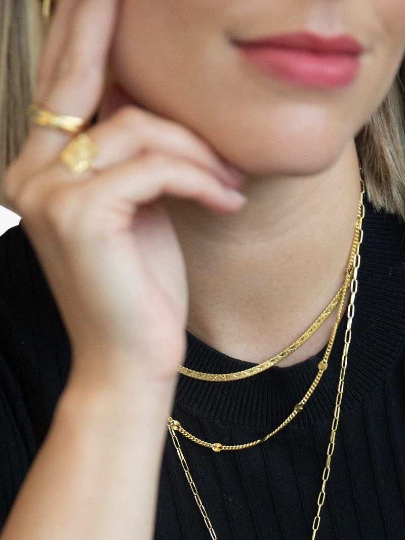 Daisy London gold sunburst engraved chain necklace, imported from the UK