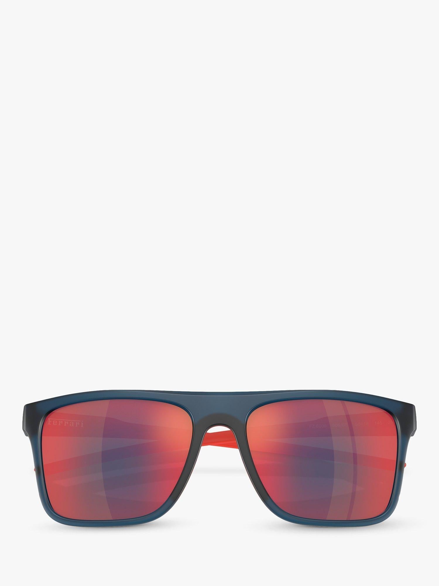 Scuderia Ferrari men's square sunglasses opal blue/red, imported from the UK