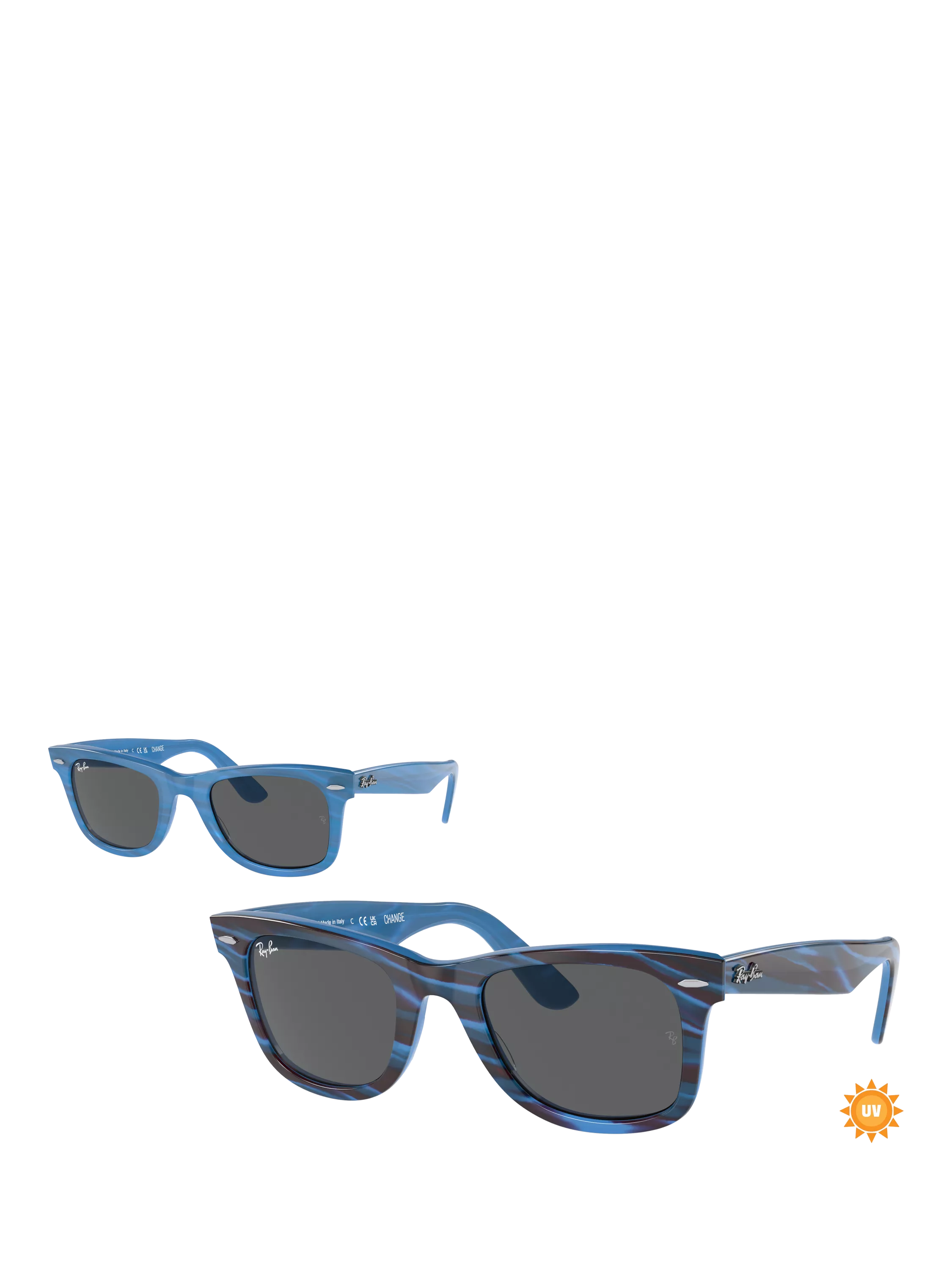 Ray-Ban RB2140 rectangular sunglasses blue, imported from the UK
