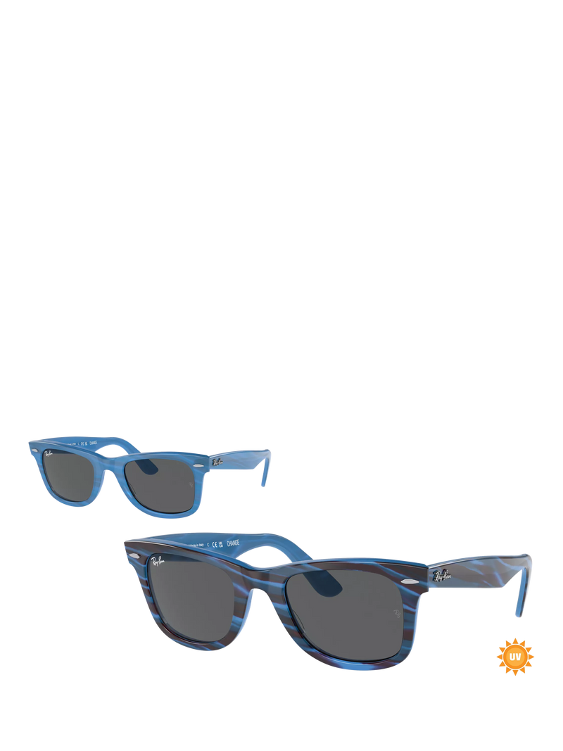 Ray-Ban RB2140 rectangular sunglasses blue, imported from the UK
