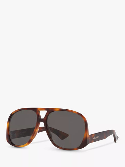 John Lewis Yves Saint Laurent YS000558 Men's Aviator Sunglasses, Tortoise- Buy online at McGrocer