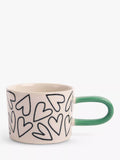 Caroline Gardner Mono Hearts Mug, 300ml, Multi