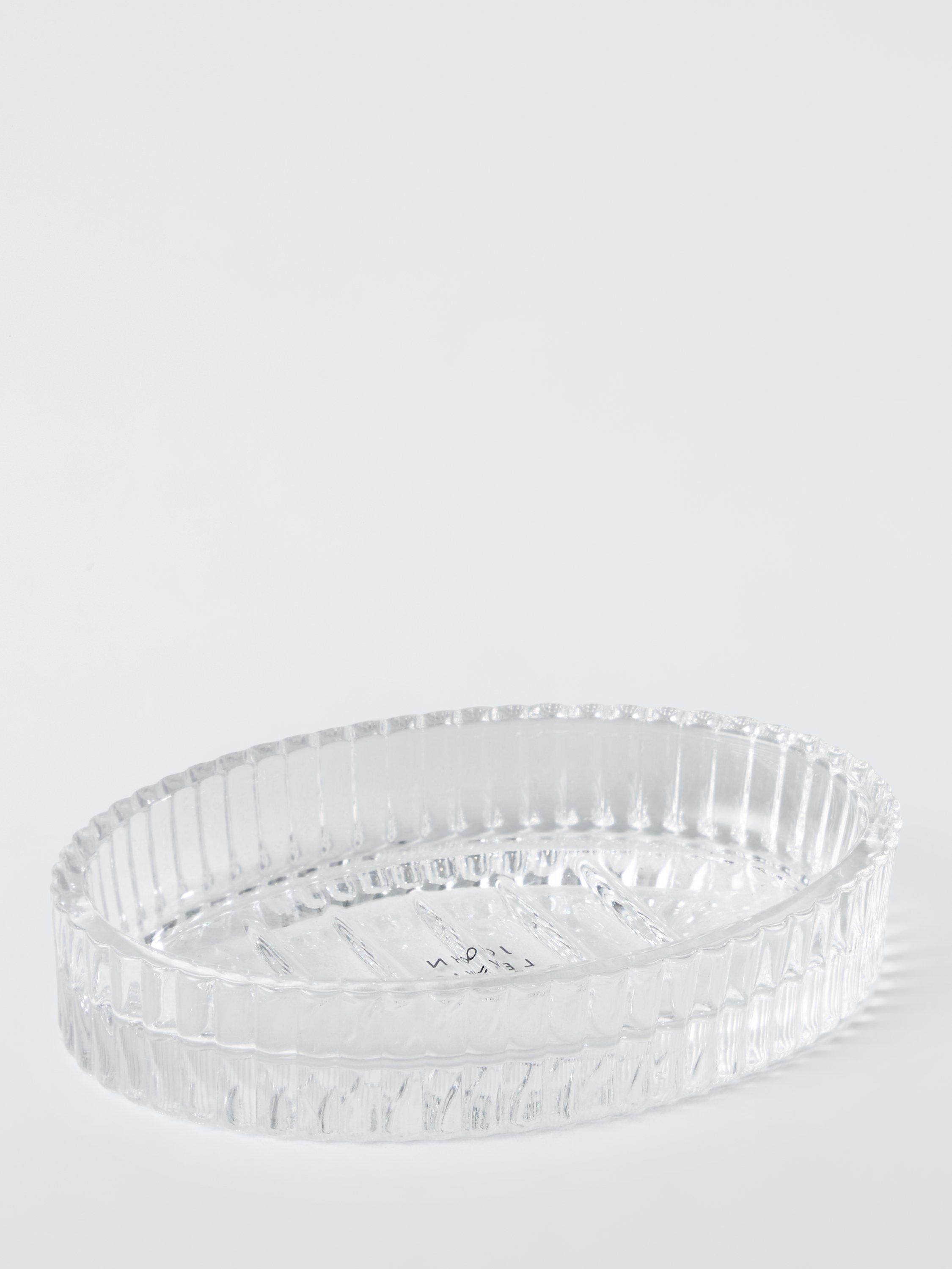 John Lewis fluted glass soap dish in clear, UK version