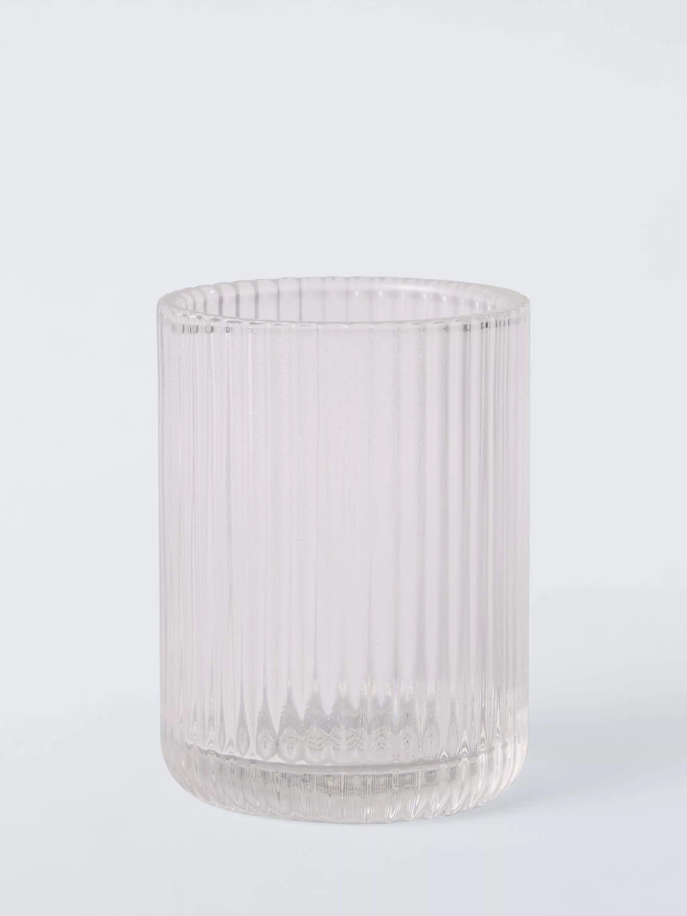 John Lewis fluted glass bathroom tumbler 230ml clear (British brand)