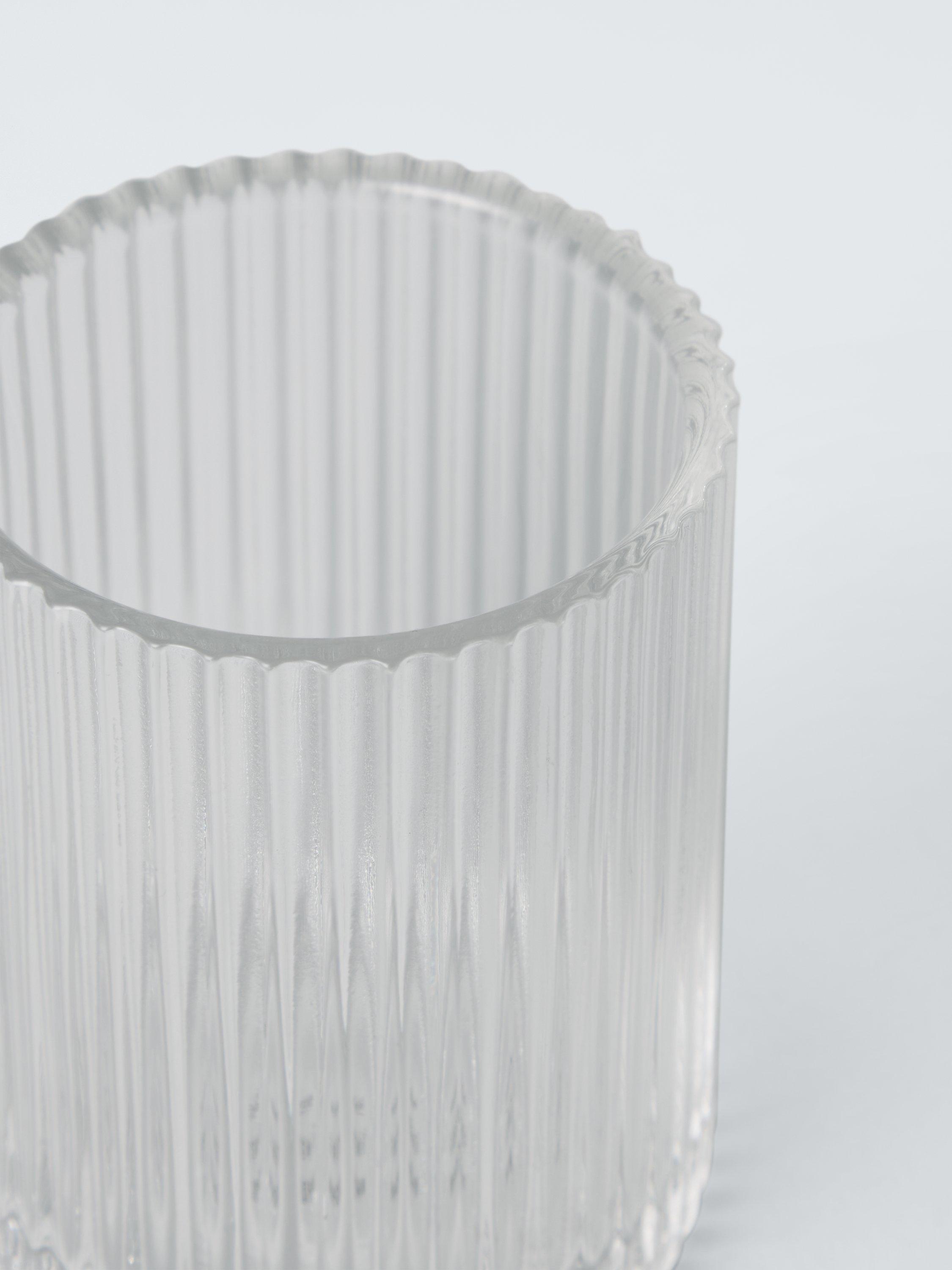 John Lewis fluted glass bathroom tumbler 230ml clear (British brand)