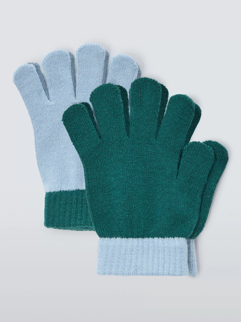 John Lewis ANYDAY Kids' Knitted Gloves, Pack of 2, Blue