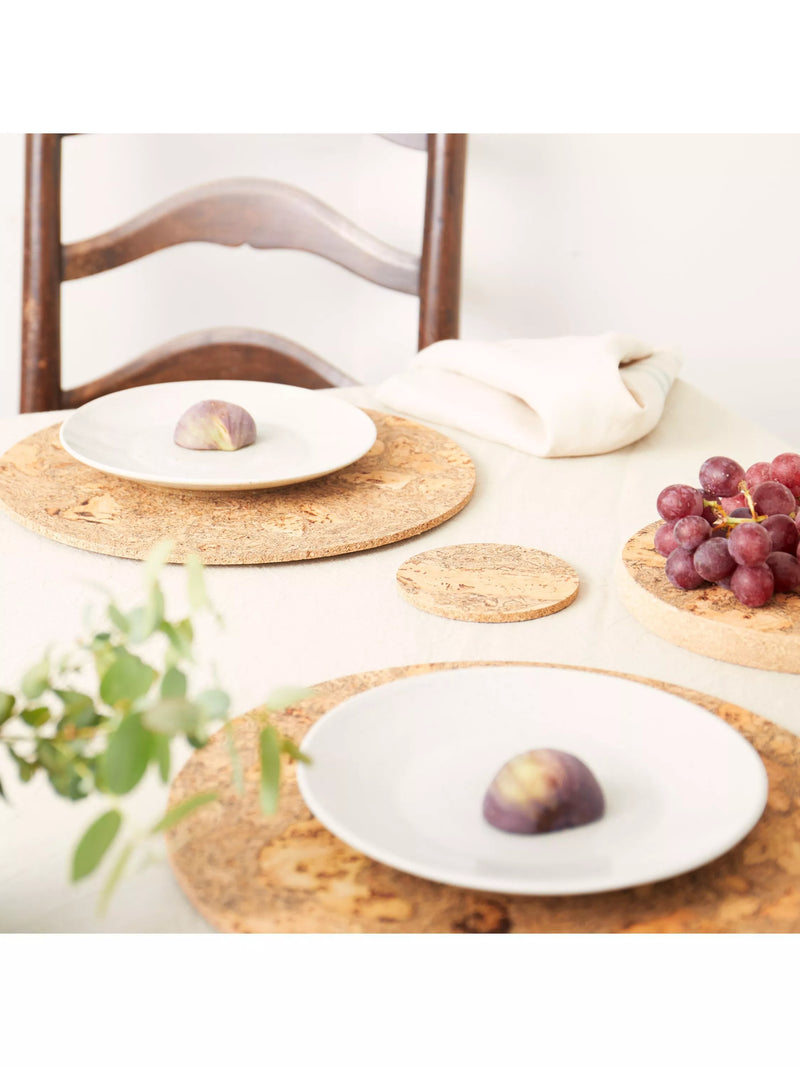 LIGA cork round placemats set of 4 natural, UK version