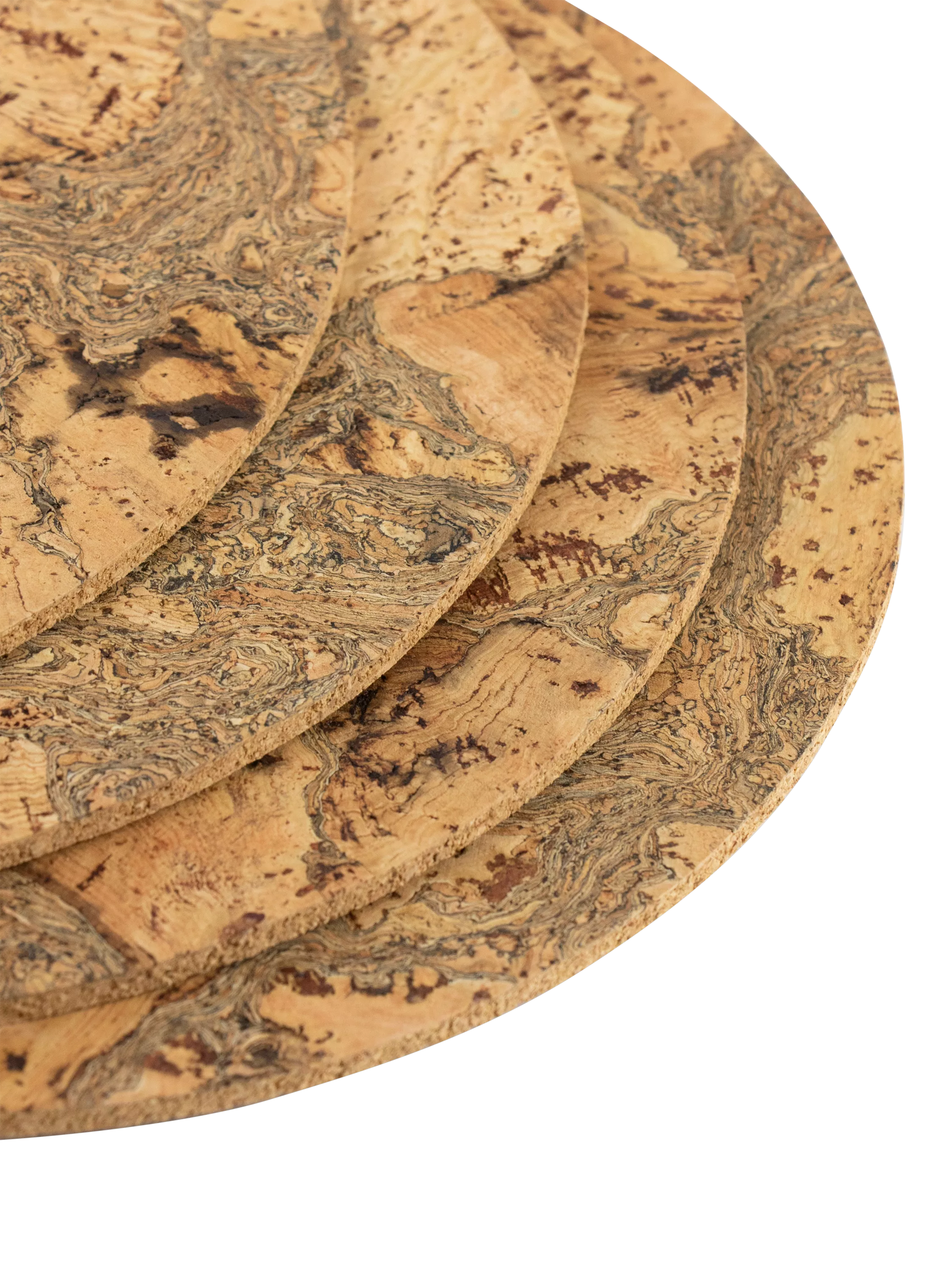LIGA cork round placemats set of 4 natural, UK version