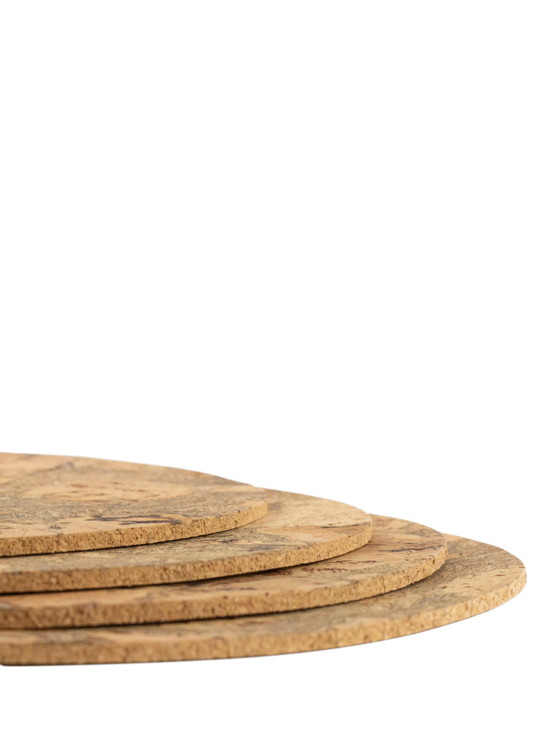 LIGA cork round placemats set of 4 natural, UK version