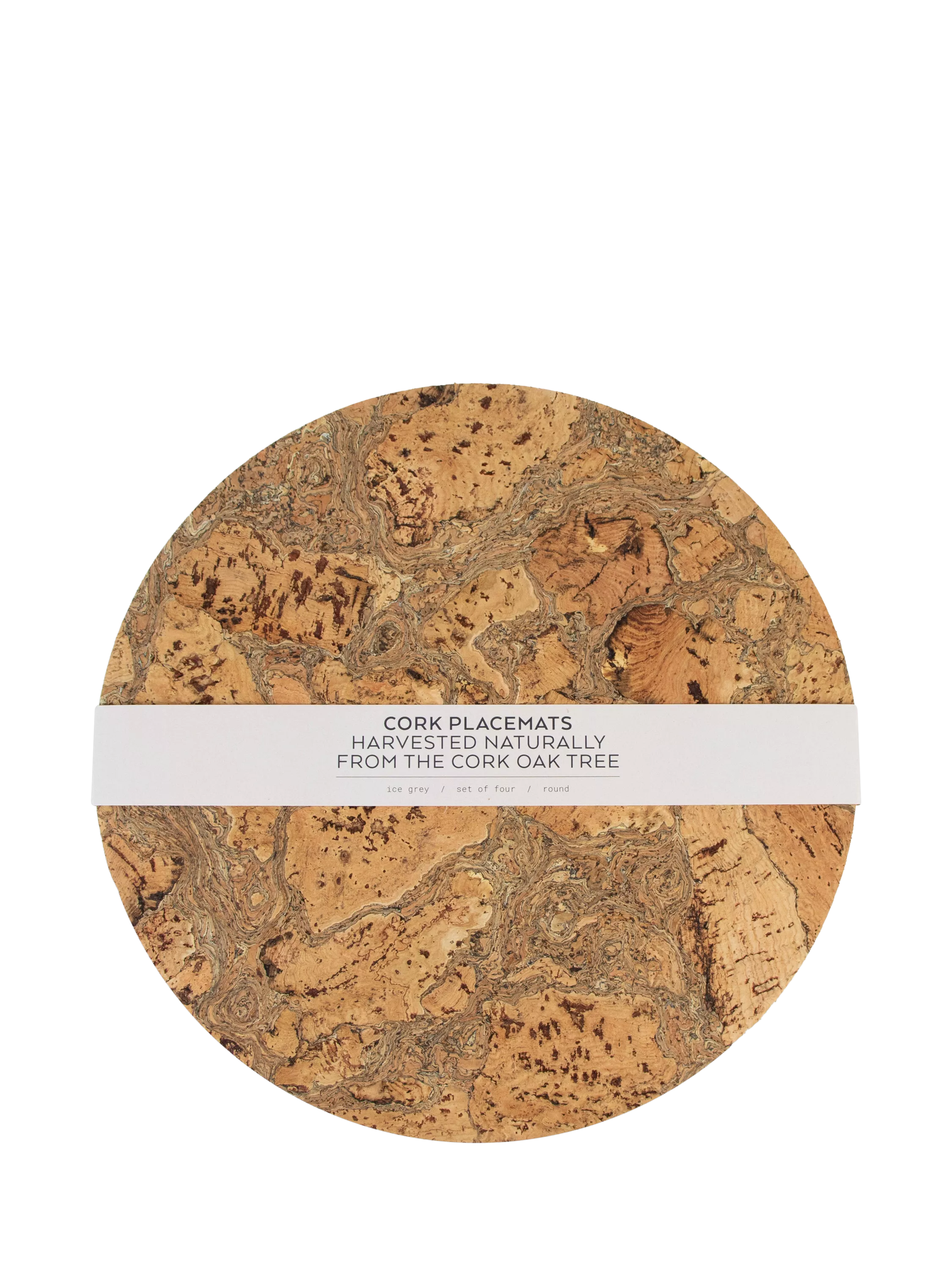LIGA cork round placemats set of 4 natural, UK version