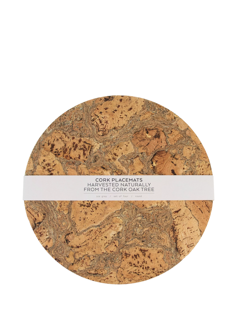 LIGA cork round placemats set of 4 natural, UK version