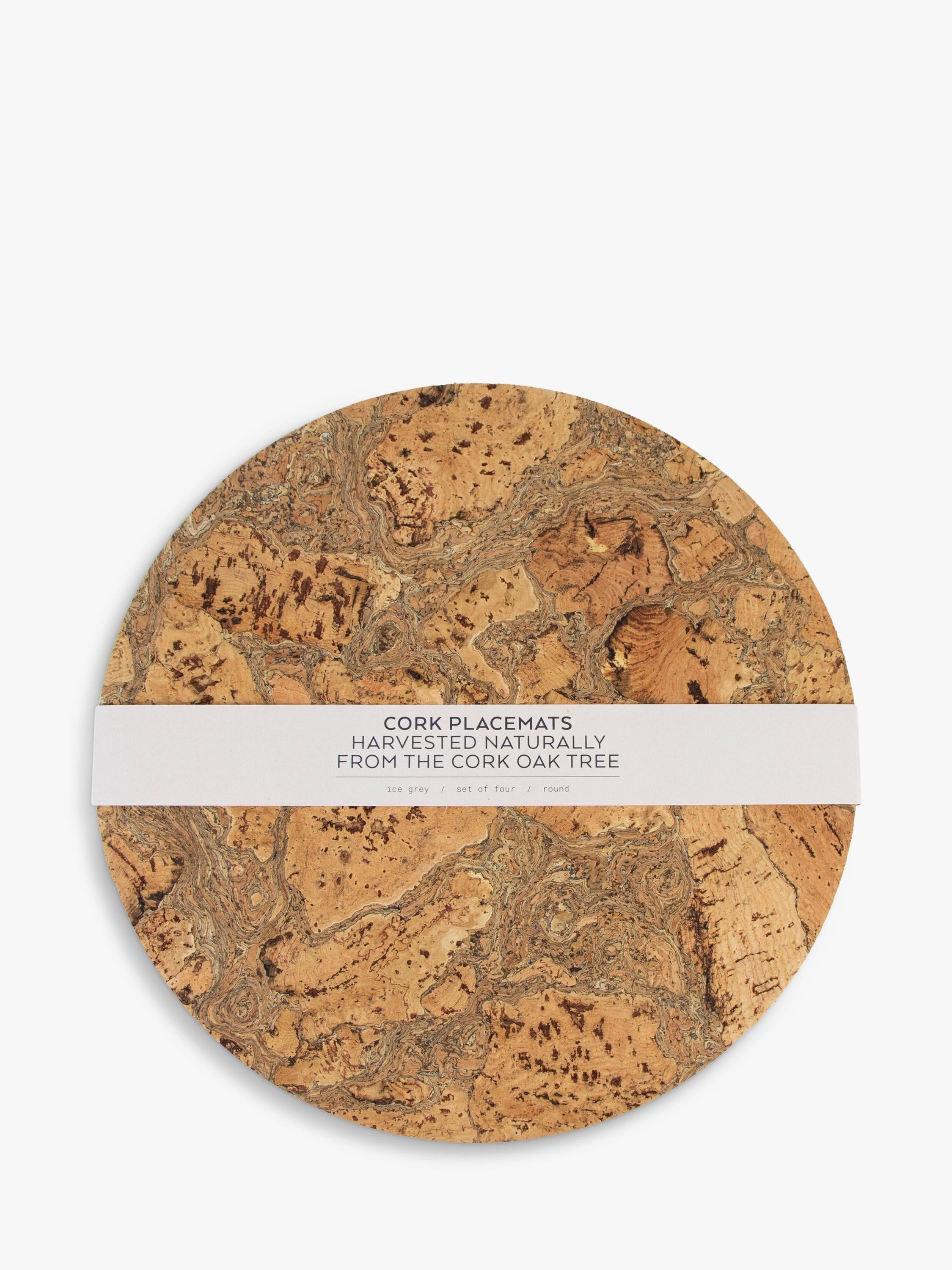 LIGA cork round placemats set of 4 natural, UK version