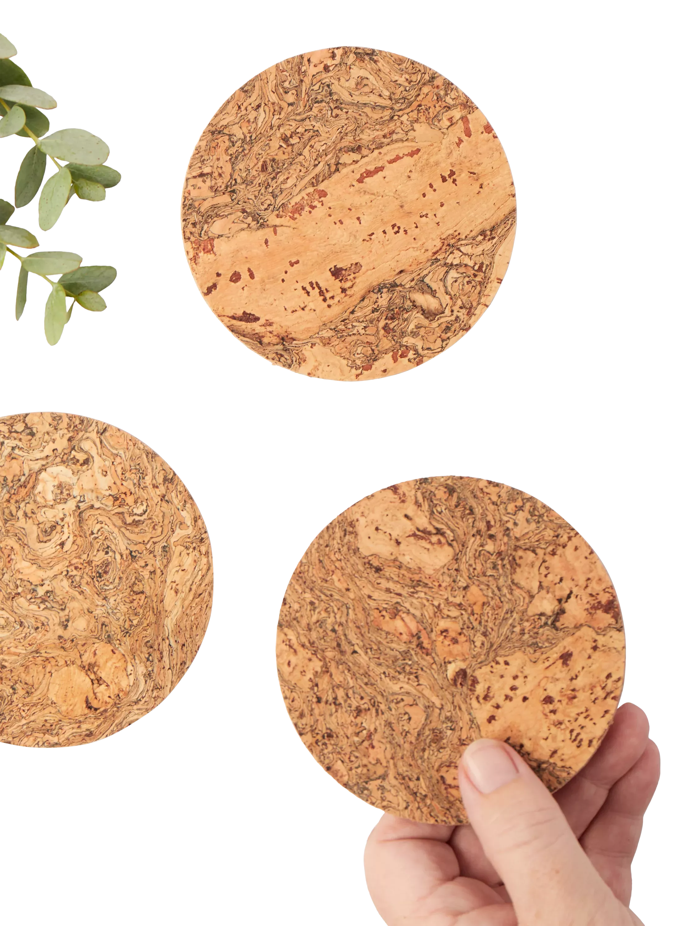 LIGA natural cork coasters set of four, UK version