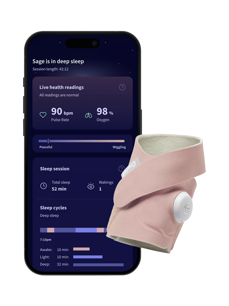 Owlet Dream Sock smart baby monitor Dusty Rose - British product