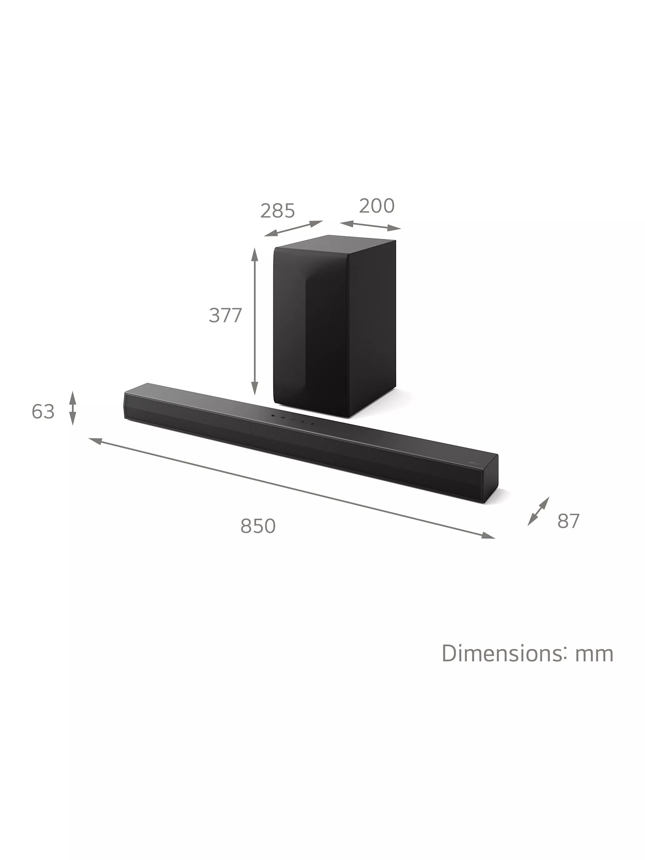 LG US60T soundbar with wireless subwoofer, UK version