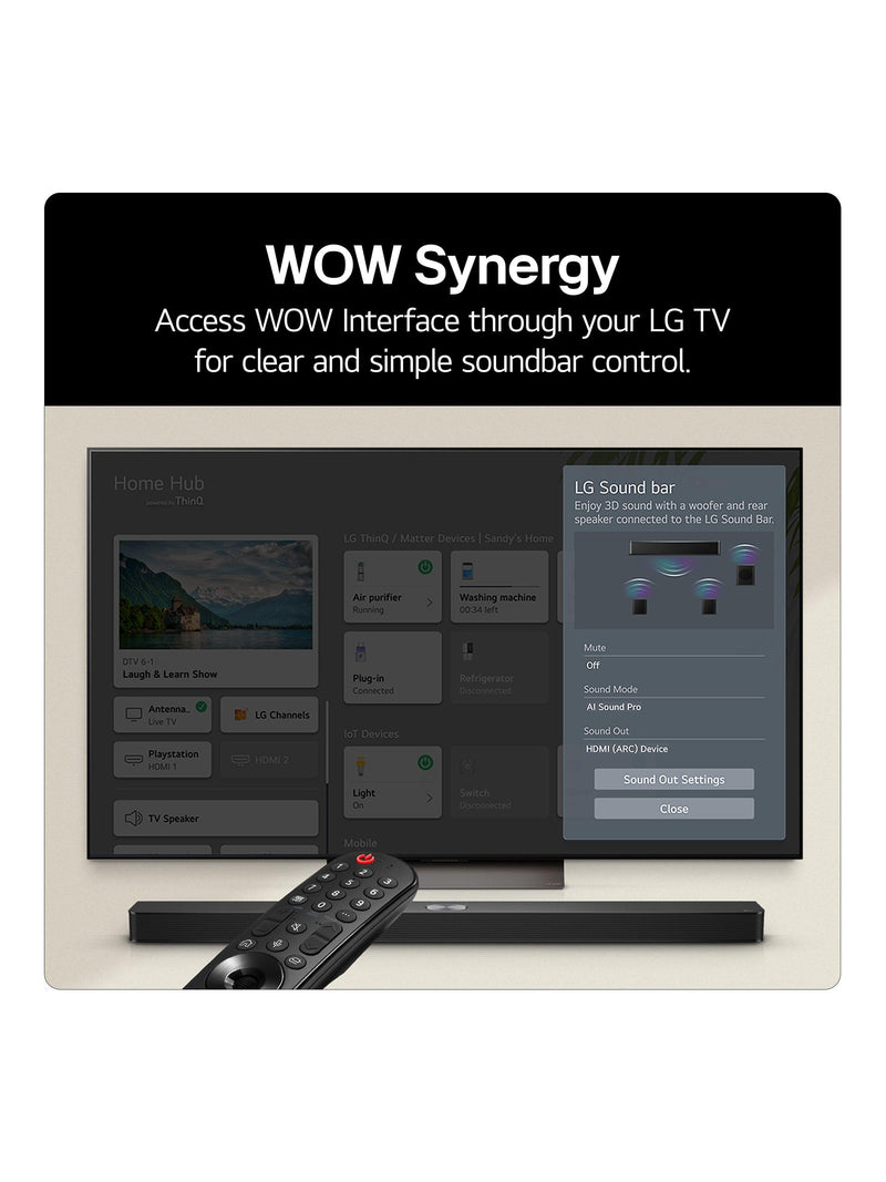 LG US60T soundbar with wireless subwoofer, UK version