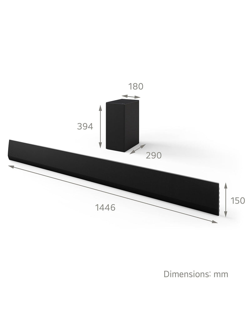 LG USG10TY soundbar black with wireless subwoofer (British brand)