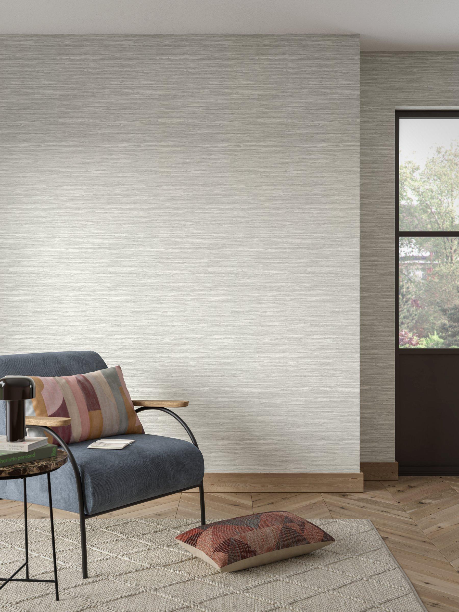 John Lewis grasscloth vinyl wallpaper in neutral shades, UK version