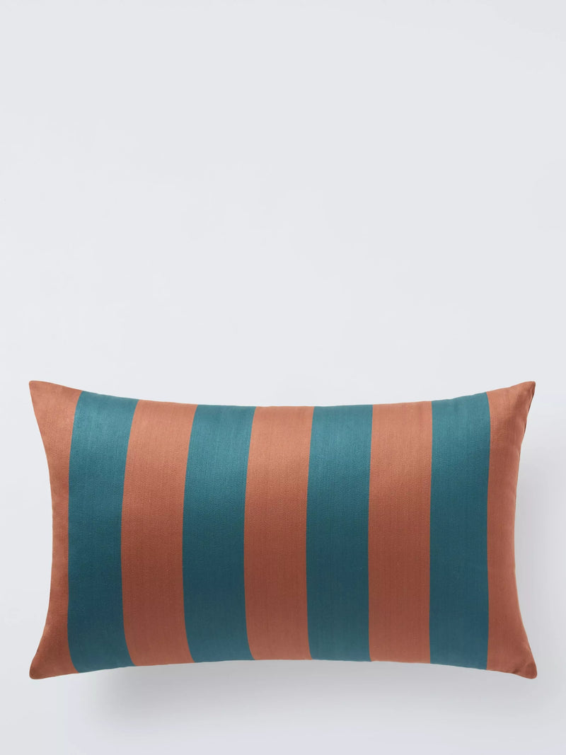 John Lewis X Collagerie Satin Stripe Cushion - Auburn