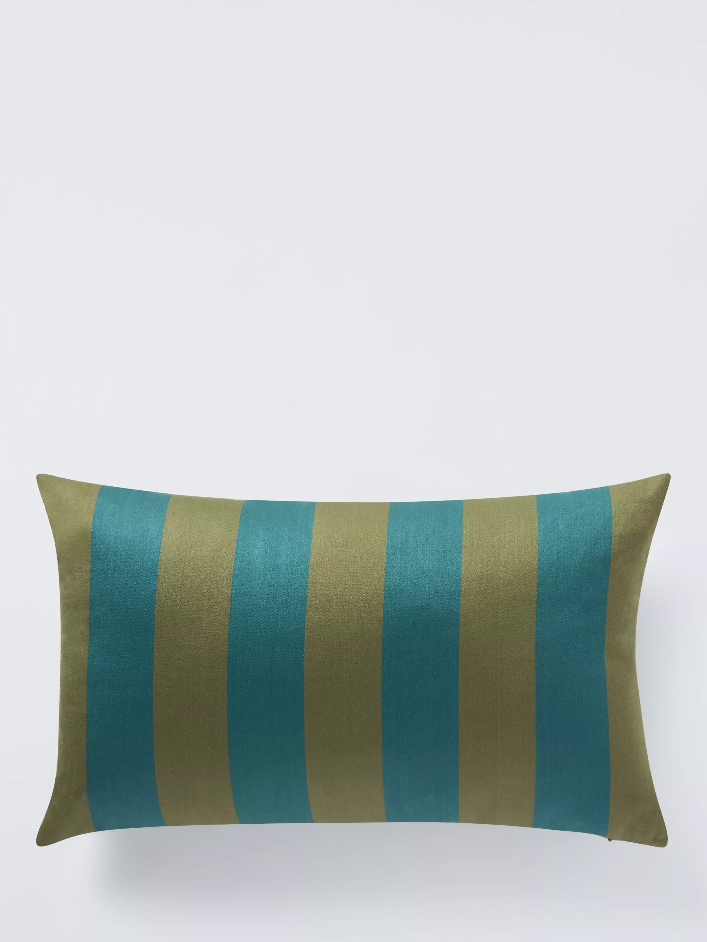 John Lewis X Collagerie Satin Stripe Cushion - Olive