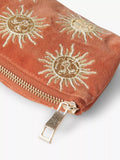 Elizabeth Scarlett Sun Goddess velvet coin purse with sun embroidery - British product