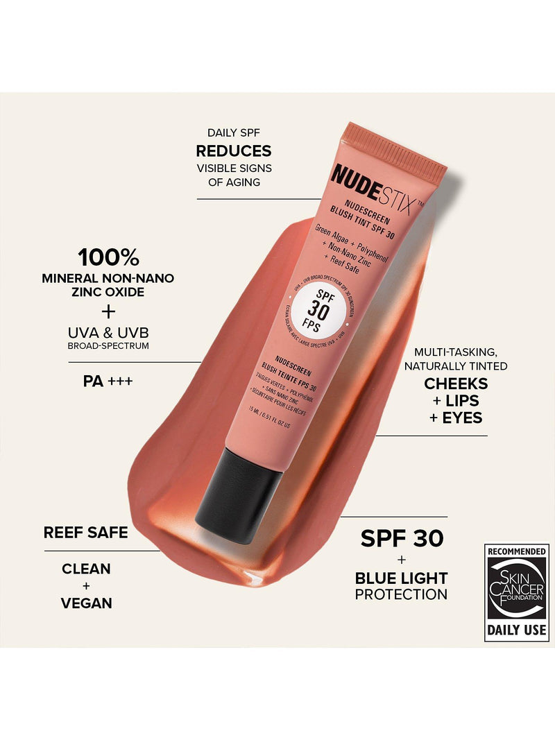Nudestix Nudescreen Blush Tint SPF 30 15ml, imported from the UK