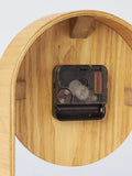 John Lewis mantel clock brushed aluminium natural wood, imported from the UK