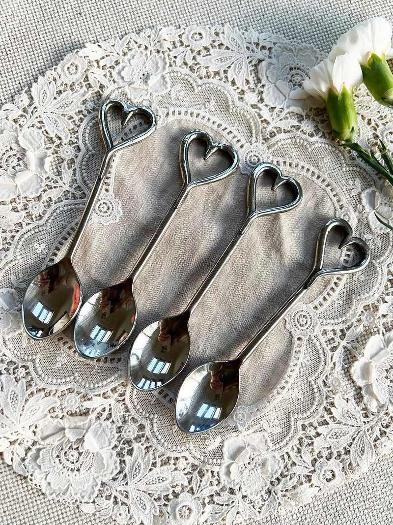 Selbrae House love heart stainless steel spoons, set of 4, UK version