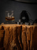 Selbrae House stag whisky tumbler and coaster set, UK version