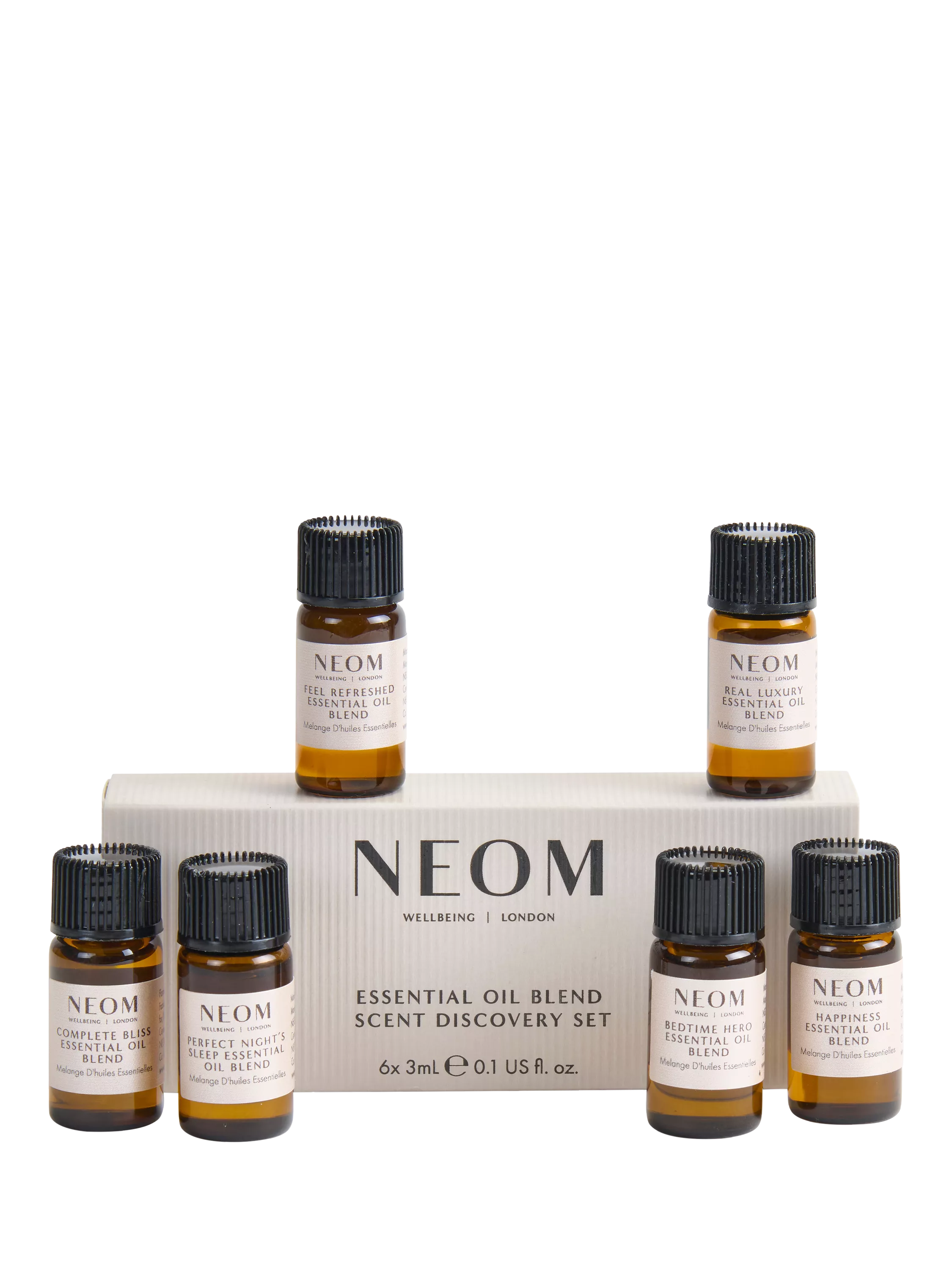 NEOM Wellbeing London essential oil discovery set 66g, imported from the UK