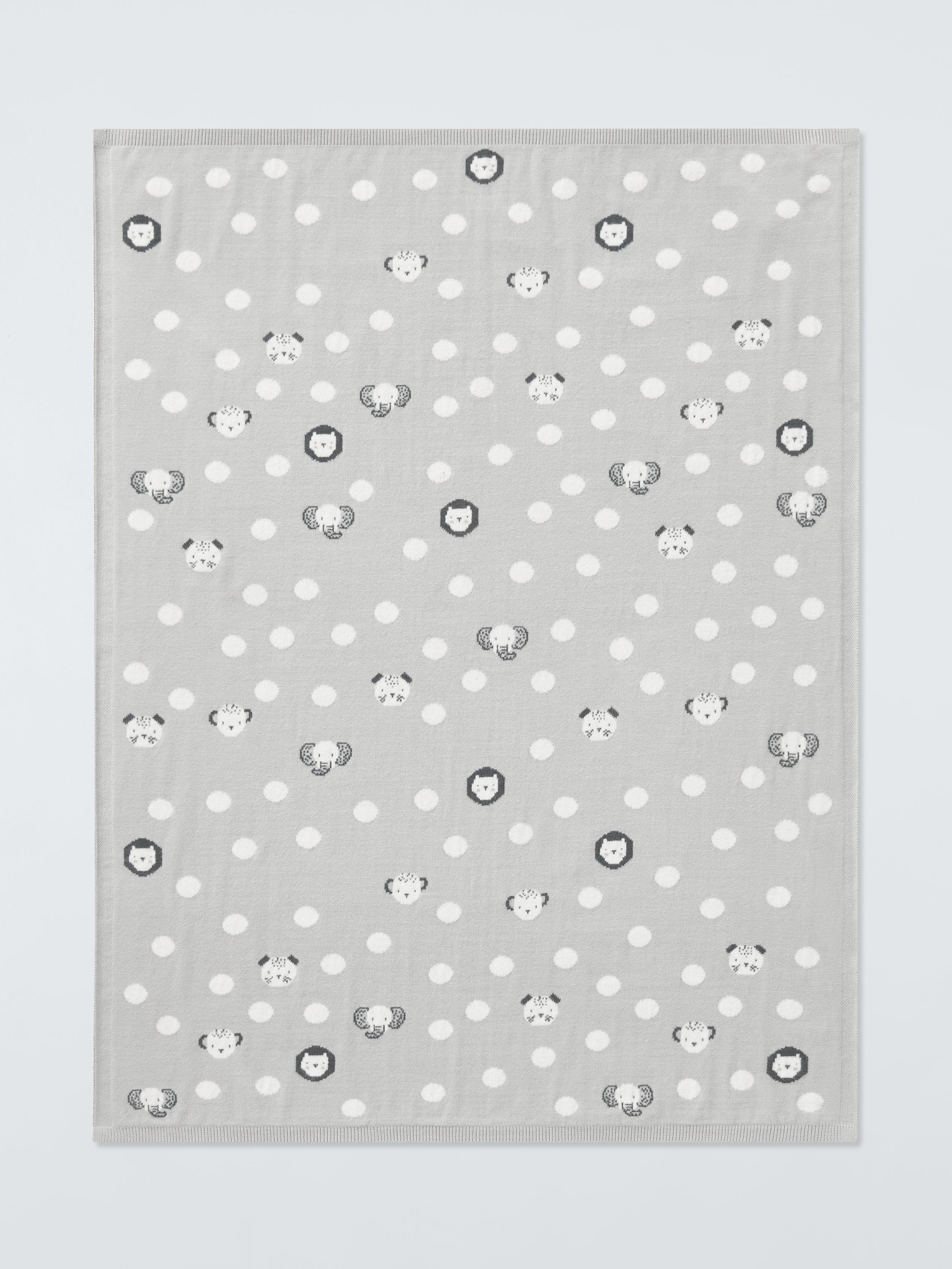 John Lewis baby blanket safari spot print grey 80x100cm - British product