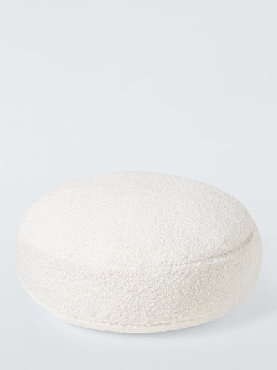 John Lewis Boucle Round Cushion in Marshmallow White- Buy online at McGrocer