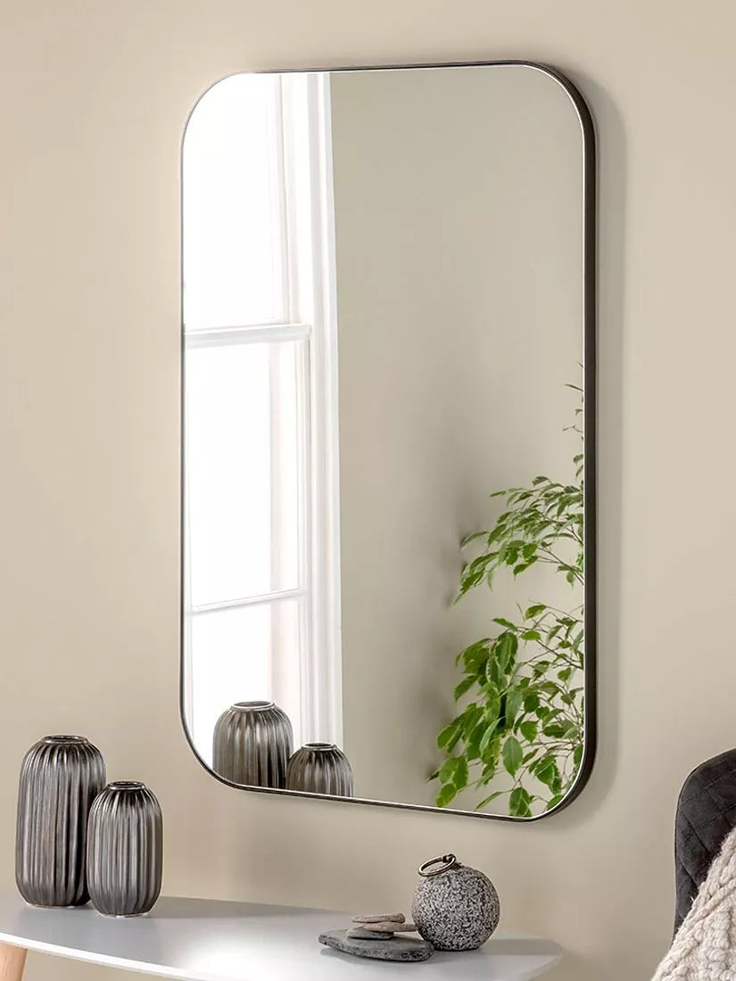 Yearn Arendal rectangular wood frame wall mirror 90x60cm (British brand)