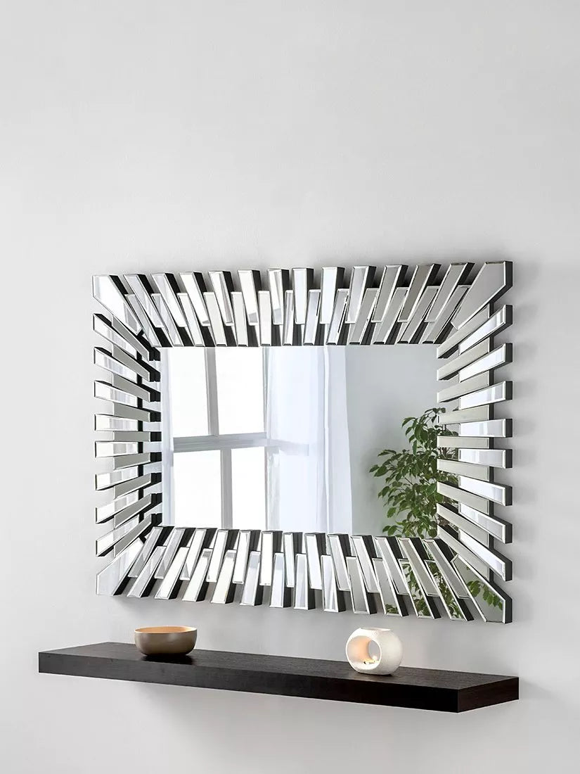 Yearn faceted bevelled glass wall mirror 120x80cm, UK version