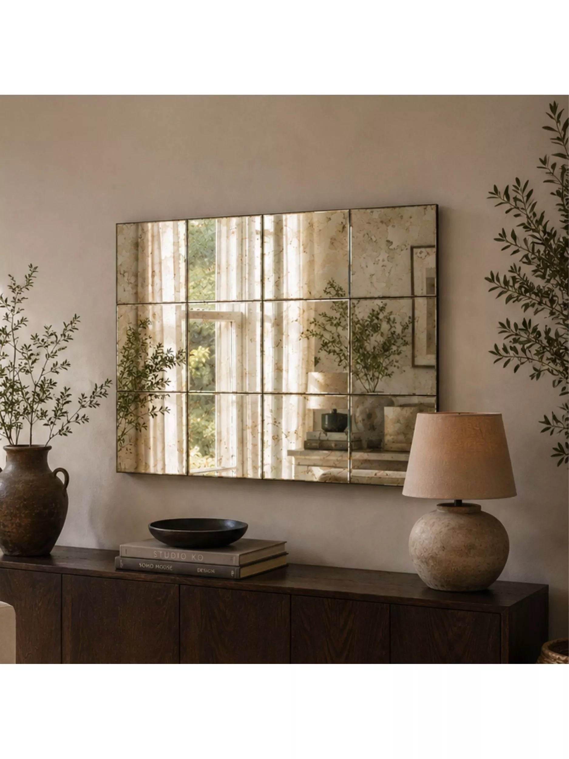 Yearn Manhattan bevelled glass wall mirror 123x92cm - British product