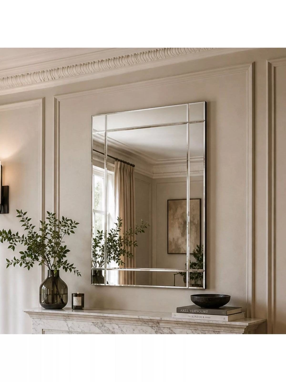 Yearn Oxford bevelled glass rectangular mirror 100x70cm, imported from the UK