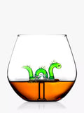 Bar Bespoke Loch Ness Monster clear glass tumbler 400ml - British product