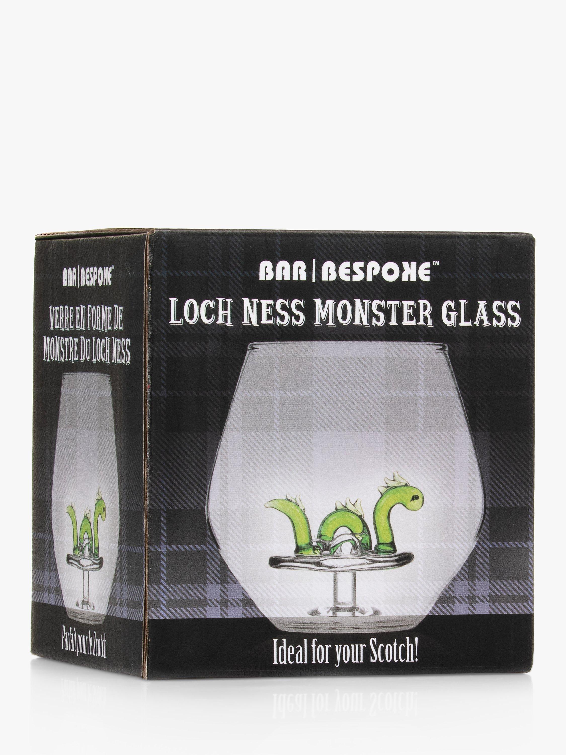 Bar Bespoke Loch Ness Monster clear glass tumbler 400ml - British product