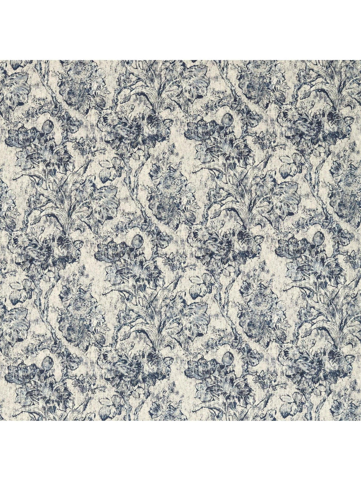 Sanderson Fringed Tulip Toile furnishing fabric, imported from the UK