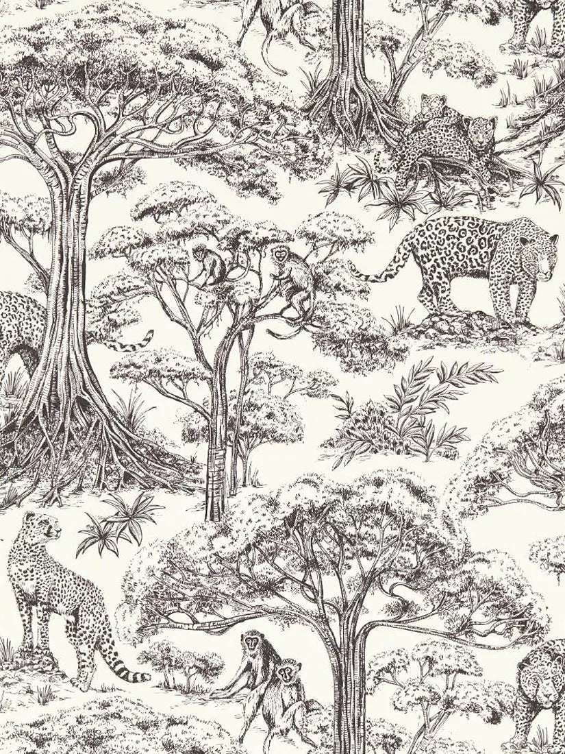 Clarke & Clarke Kisumu wallpaper with African toile design - British product