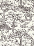 Clarke & Clarke Kisumu wallpaper with African toile design - British product