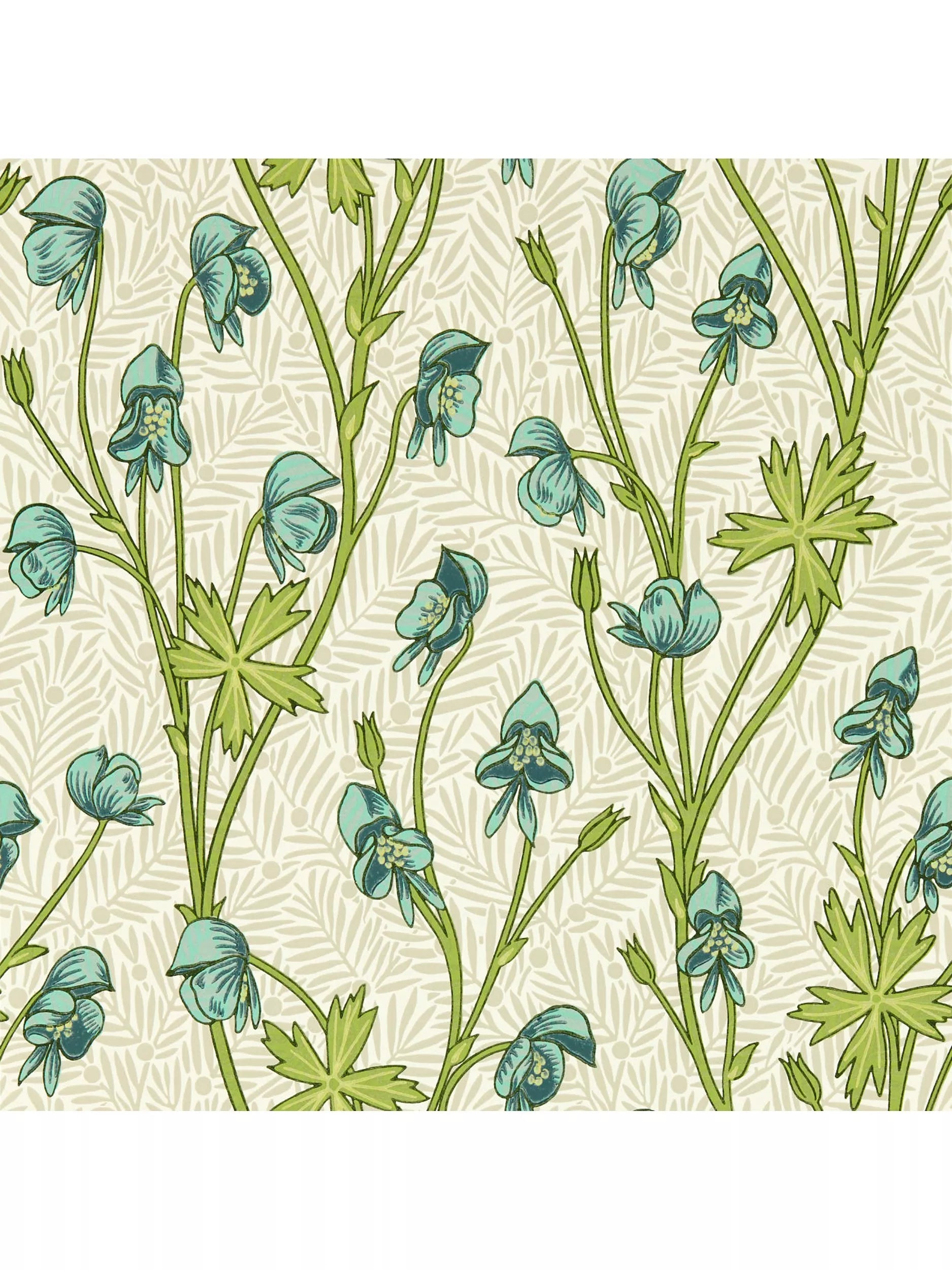 Morris & Co Monkshood wallpaper, imported from the UK