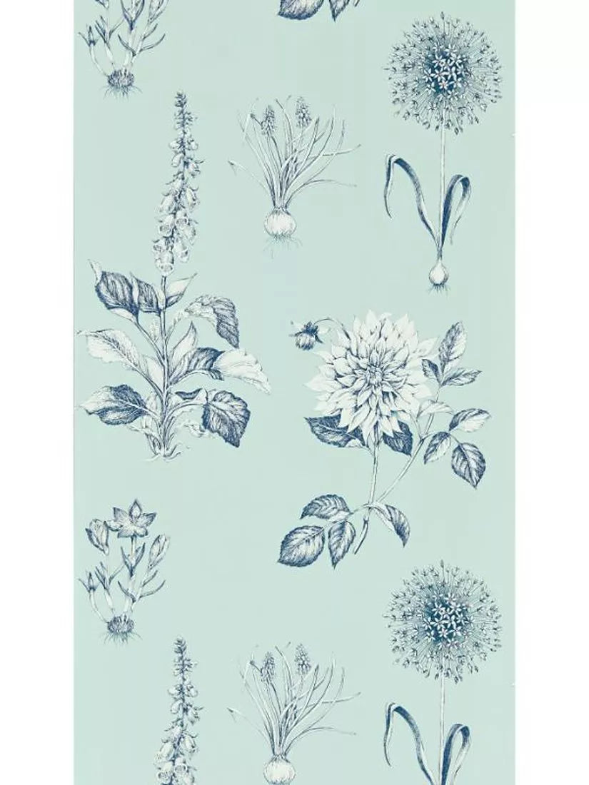 Clarke & Clarke Roseraie Wallpaper - Seaglass