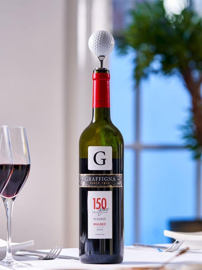 Uberstar golf ball wine bottle stopper white (British brand)