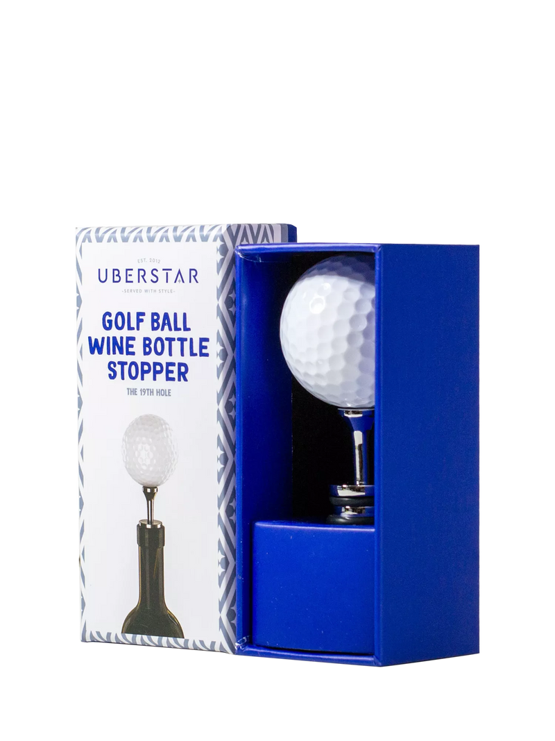 Uberstar golf ball wine bottle stopper white (British brand)