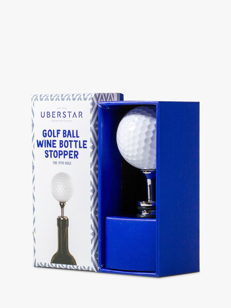 Uberstar golf ball wine bottle stopper white (British brand)