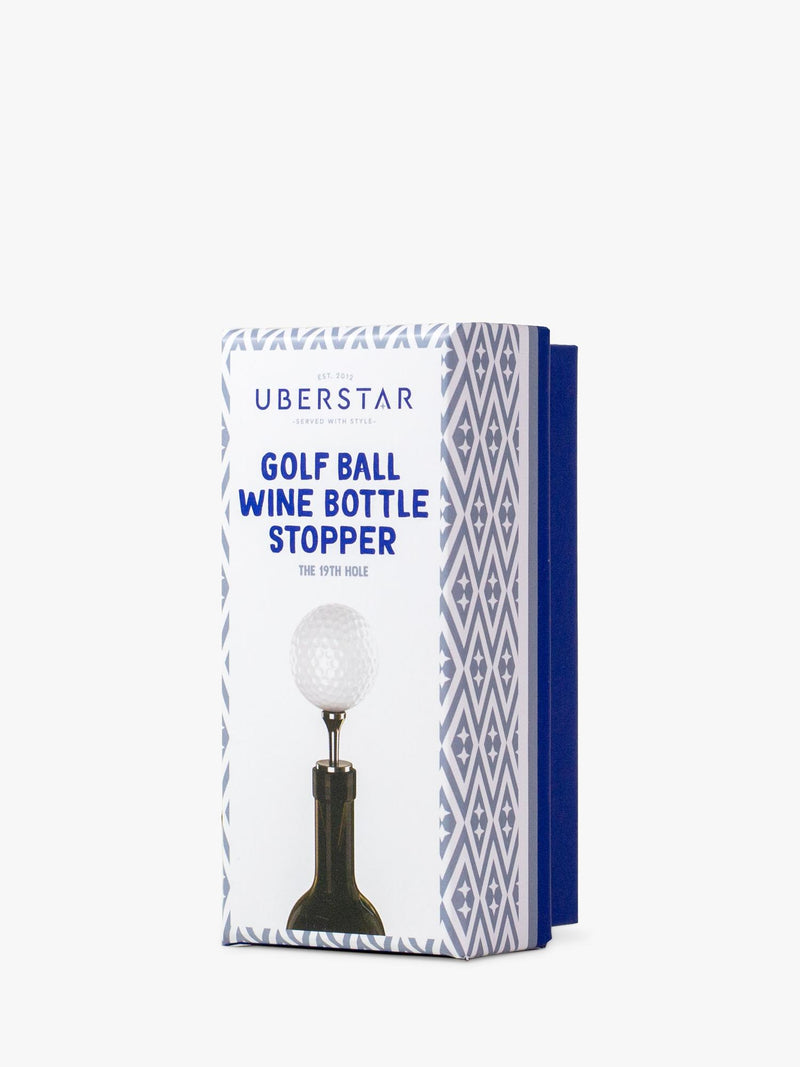 Uberstar golf ball wine bottle stopper white (British brand)