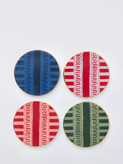 John Lewis John Lewis Archive Stripe Fine China Coasters Set of 4- Buy online at McGrocer